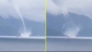 Captan impresionante tromba marina frente a Puerto Montt