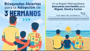 Buscan familia que adopte a tres hermanos en la región Metropolitana: Son parte de programa de Búsquedas Abiertas