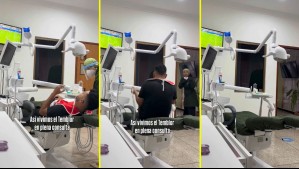 Estaba en plena intervención: Video muestra a dentista evacuando durante terremoto y genera debate en redes
