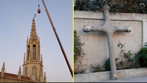 Retiran con éxito cruz de iglesia Los Carmelitas en Viña tras inclinación provocada por sismo: 'Compromiso con la comunidad'