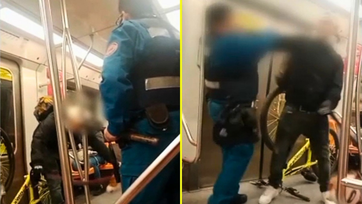 Guardia y pasajero protagonizaron pelea en Línea 4 del Metro de Santiago: Usuario subió al andén con un perro y bicicleta