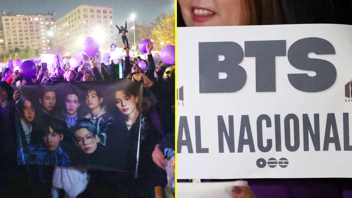 Fans de BTS protestan afuera de la Moneda tras rechazo al uso del Estadio Nacional para sus conciertos