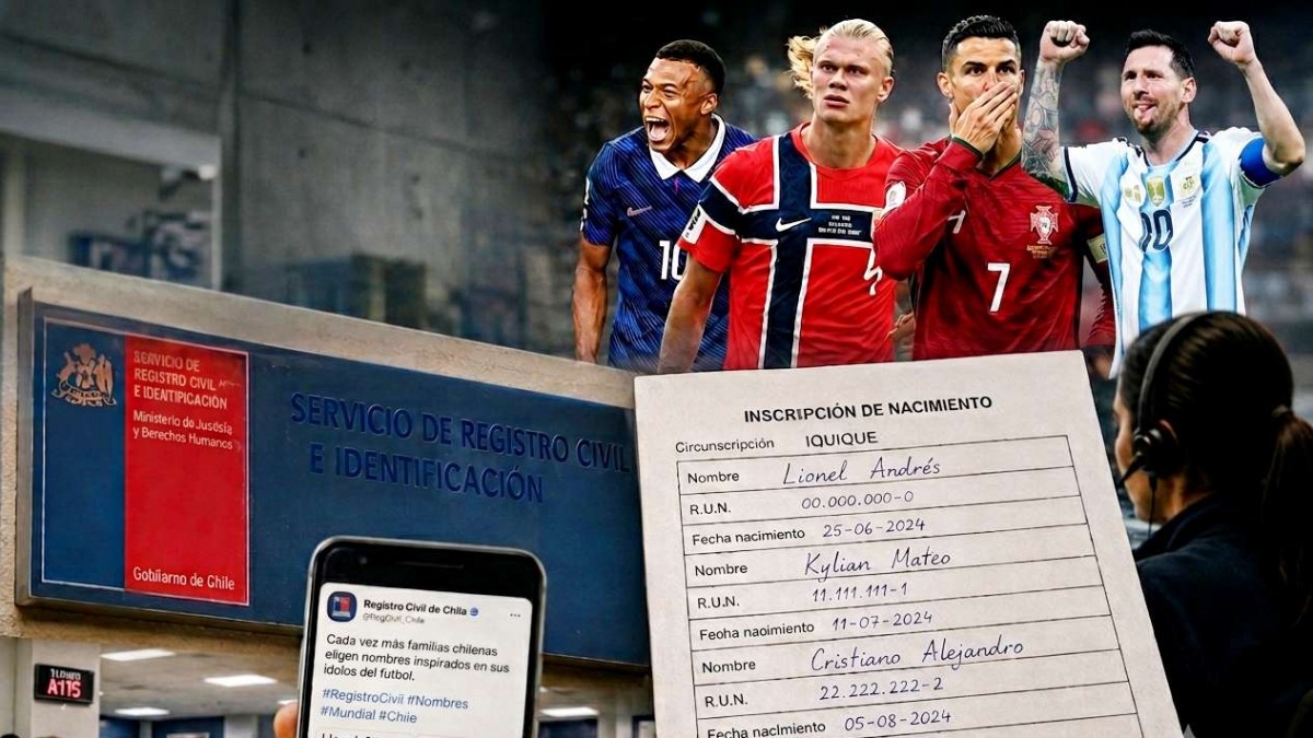 Fiebre mundialista en el Registro Civil: Chilenos eligen nombres como 'Messi', 'Cristiano', 'Mbappé' y 'Haaland' para sus hijos