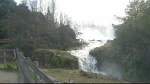 Sistema frontal en la región del Bío Bío generó aumento del caudal en el Salto del Laja