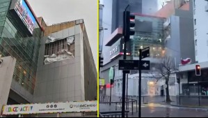 Videos muestran daños en Mall de Concepción por fuertes vientos: Estructura se desprendió tras ráfagas