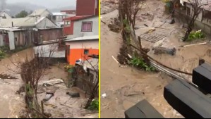 Agua entró a las casas por las ventanas: Salida de mar afecta viviendas en Lirquén en medio del intenso sistema frontal