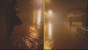 Intensas lluvias inundan calles de Playa Ancha en Valparaíso: Conductores quedaron atrapados por el agua
