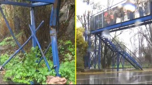 Preocupación por riesgo de colapso de pasarela peatonal en Valparaíso tras paso de sistema frontal