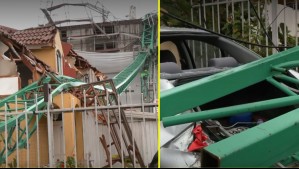 Así quedó casa tras la caída de una grúa en Coquimbo: Causó graves daños