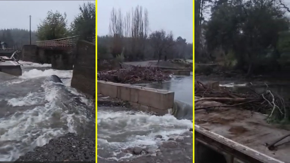 Impactantes imágenes muestran puente colapsado en San Fabián tras intensas lluvias