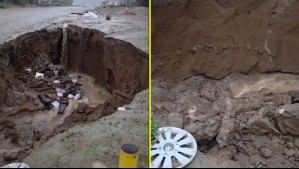 Socavón en Reñaca genera preocupación entre los vecinos: 'Esto en la noche va a ser muy peligroso'