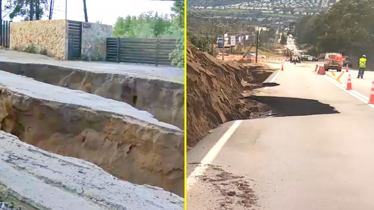 Dos enormes socavones generan preocupación en vecinos de Reñaca y Puchuncaví
