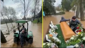 'O lo toman o se van': Familia denuncia que cementerio inundado les ofreció un tractor como única opción para trasladar ataúd