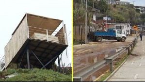 Deslizamiento en ladera de cerro de Concón mantiene a casa en peligro: Transitada ruta se encuentra cortada
