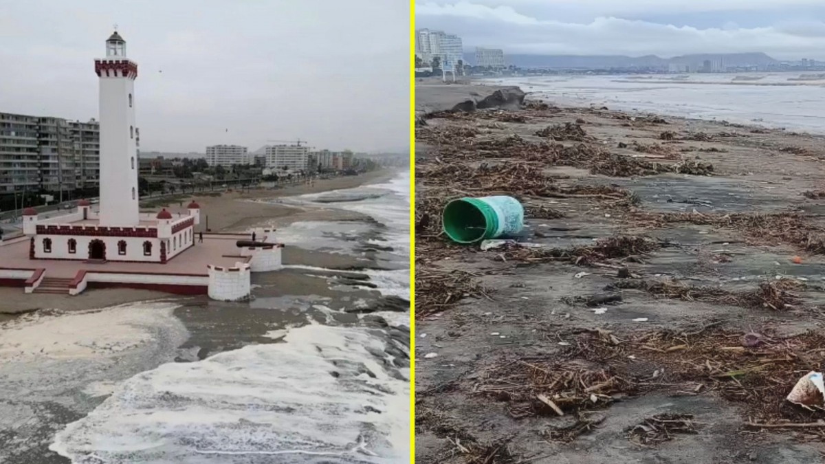 Lluvias arrastraron al mar desechos: Así quedó borde costero en la Serena tras el paso del sistema frontal