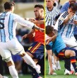 Justo al término de la final hubo momentos de tensión en el terreno de juego, mientras los españoles empezaban a festejar la segunda estrella mundialista del país.