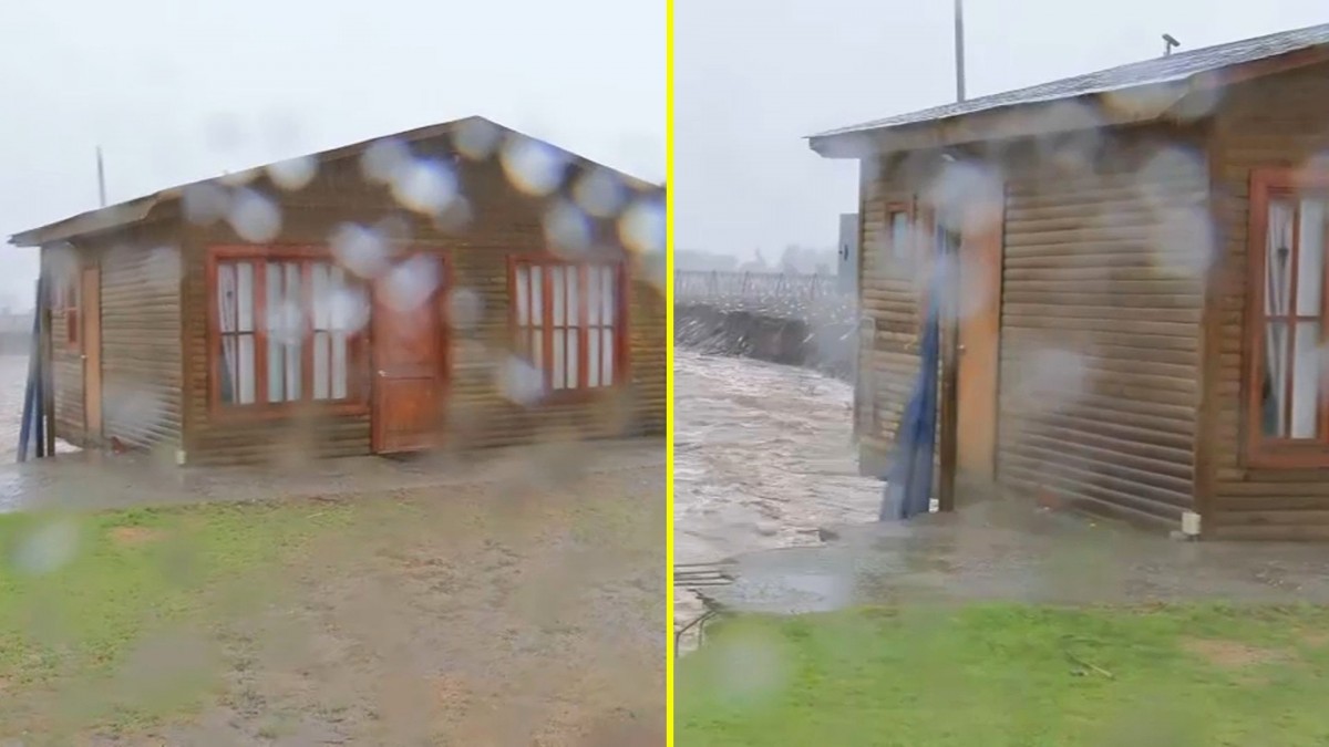 Imágenes muestran cabaña a punto de caer a una quebrada: Otra casa ya cayó y fue arrastrada por el agua