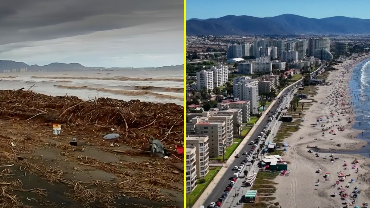 Impactantes registros del antes y el después de la Avenida del Mar y el sector del faro en La Serena tras paso del sistema frontal