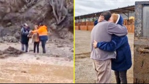 Video muestra emotivo reencuentro de un matrimonio en Huasco: Se separaron tras caer a un río en medio del sistema frontal