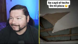 'Me estoy inundando': Streamer de Canal de Pancho muestra cómo colapsó el techo de su casa