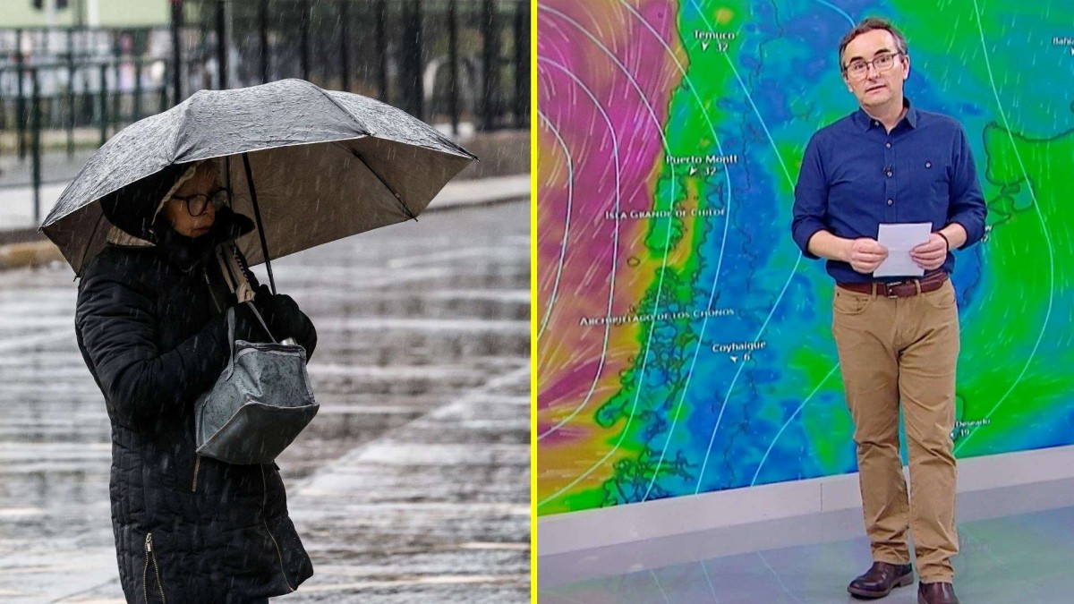 Se aproxima sexto sistema frontal: Lluvia afectaría a 10 regiones y vientos podrían llegar a los 90 kilómetros por hora