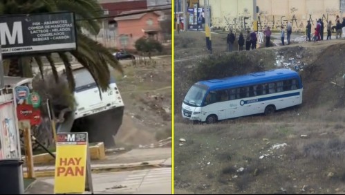 Video muestra bus que se desbarranca en Coquimbo: Conductor aseguró que sufrió falla en los frenos