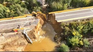 Video muestra magnitud de socavón que cortó importante ruta de Zapallar tras sistema frontal