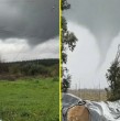 En la tarde de este lunes, un tornado fue registrado al sur de Chillán Viejo, en la región de Ñuble, en el marco del sistema frontal que está afectando a la zona.