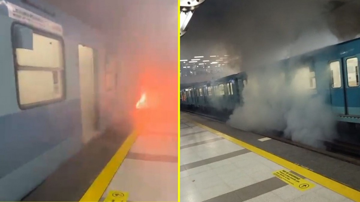 Videos muestran emergencia en la Línea 5 del Metro: Vagón fue consumido por las llamas y generó una gran columna de humo