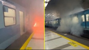 Videos muestran emergencia en la Línea 5 del Metro: Vagón fue consumido por las llamas y generó una gran columna de humo