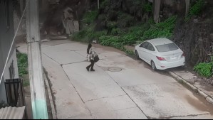 Registro muestra momento en que parte de cerro se desploma en Valparaíso: Mujer se salvó por pocos segundos