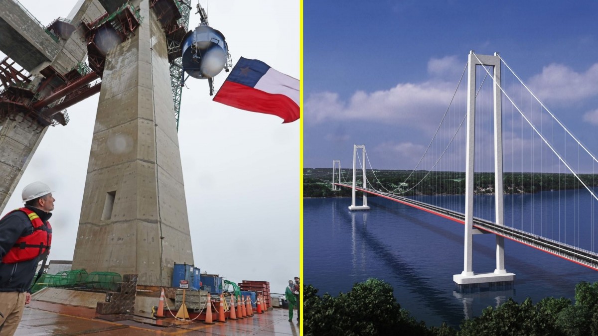 Puente Chacao alcanza 66% de avance tras finalizar construcción de sus tres pilares