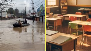 Anuncian suspensión de clases en comuna de La Araucanía: Personas transitan en botes zodiac ante graves inundaciones