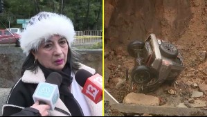 'Era el vehículo que me había dejado mi esposo que falleció': Habla dueña del jeep que cayó a enorme socavón en Constitución