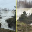 Las intensas lluvias provocadas por el sistema frontal que afecta a la zona centro-sur del país han generado un importante aumento del caudal en el Salto del Laja, dejando una postal marcada por la fuerza del agua.