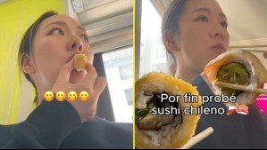 'Con este no pude...': Japonesa probó por primera vez el sushi chileno y su reacción se hizo viral