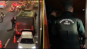 En plena autopista: Sujetos emboscan bus de Gendarmería e intentan liberar a 16 reos en La Cisterna