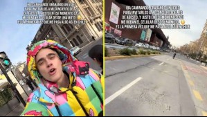 Influencer ucraniano se salvó del robo de su celular en la Alameda: 'Es la primera vez que me pasa algo así en Chile'