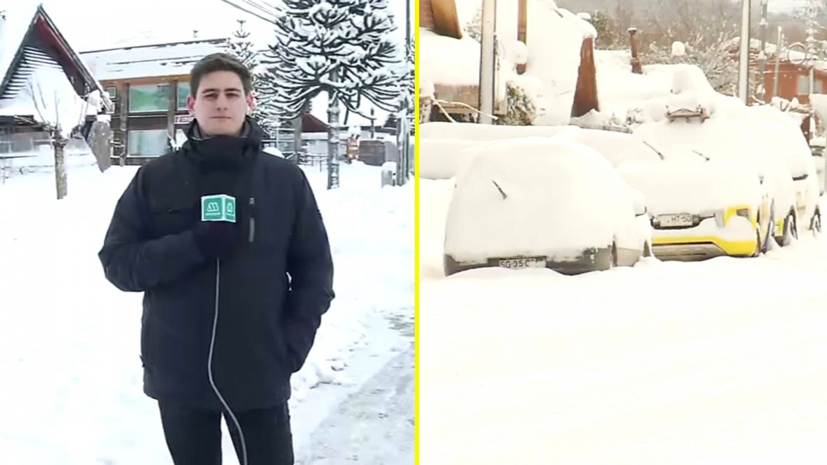 Meganoticias en Lonquimay: Hasta 70 centímetros de nieve cubren la comuna y temperaturas llegan a -6°C
