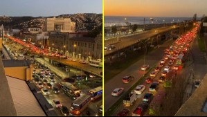 Cortes podrían continuar hasta el lunes: Reportan gran congestión Valparaíso por cierre de la Avenida España tras derrumbe