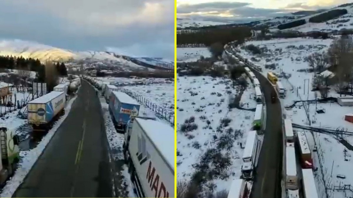 Meganoticias en Lonquimay: Cerca de 600 camiones permanecen varados por intensas nevazones en paso fronterizo