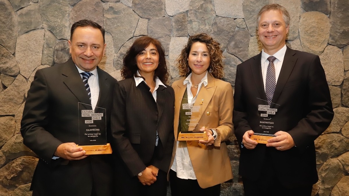 Ranking Total Brands 2026: BancoEstado lidera en Finanzas, CajaVecina en Pagos y CuentaRUT alcanza el primer lugar en su categoría