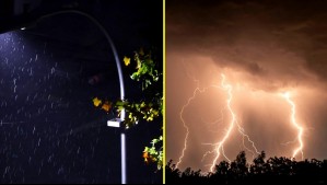 Intensa lluvia y truenos se registran en la noche de este jueves en comunas de Santiago