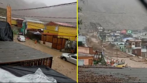 Impactantes videos muestran aluvión en Tocopilla: Se aprecian vehículos siendo arrastrados