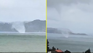 Tromba marina en Tomé: Video muestra el fenómeno registrado en la costa del Biobío