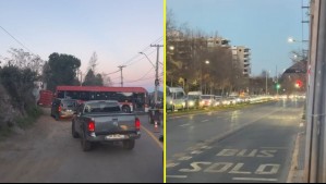 Extensa congestión en camino a Farellones: Bus del sistema RED queda atravesado y obstruyendo ambas pistas