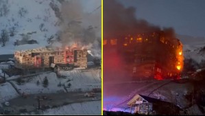 Viento puelche complica labores de extinción del fuego: Estiman pérdida total de hotel incendiado en las Termas de Chillán