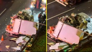 Intento de encerrona termina en choque de camión en autopista en Pudahuel
