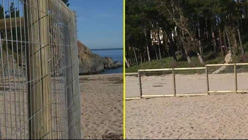 ¿Es legal el cierre en la playa Pingueral? Polémica por reja instalada a metros del mar en balneario del Biobío