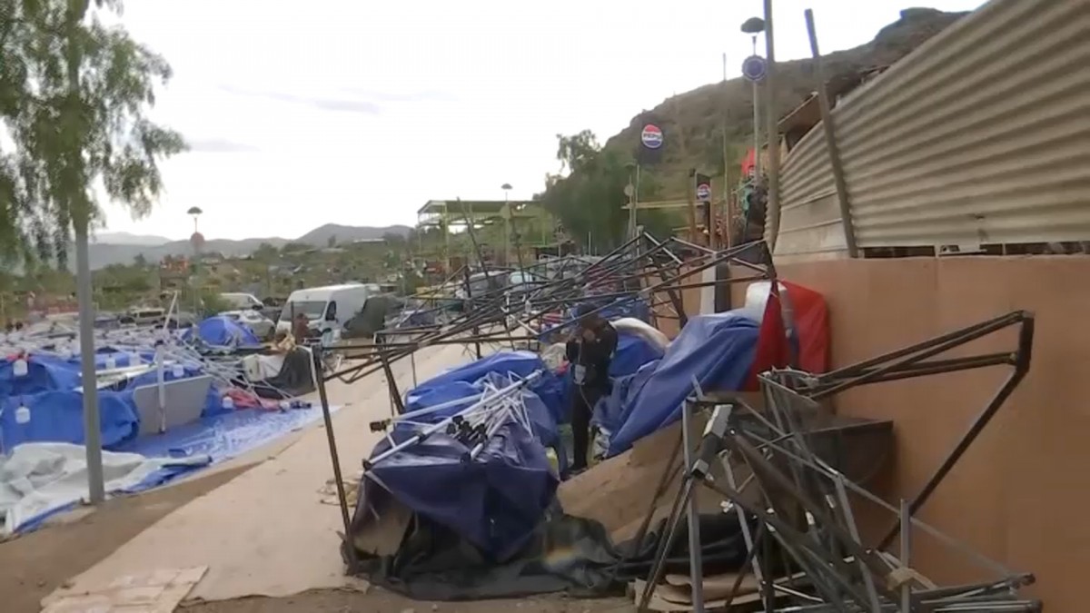 Videos muestran fuertes ráfagas de viento que provocaron destrucción en las fondas de Vicuña: incertidumbre entre los locatarios